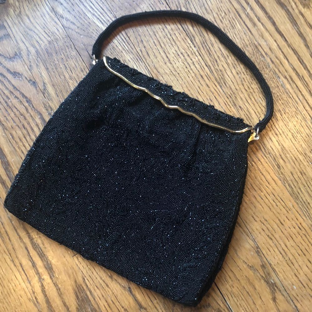 Helene Dale black beaded handbag